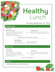 Healthy Lunch Event Menu